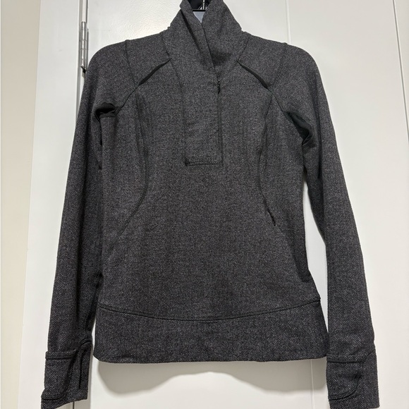 lululemon athletica Charcoal Heather Cowl Neck Sweater - Picture 2 of 4